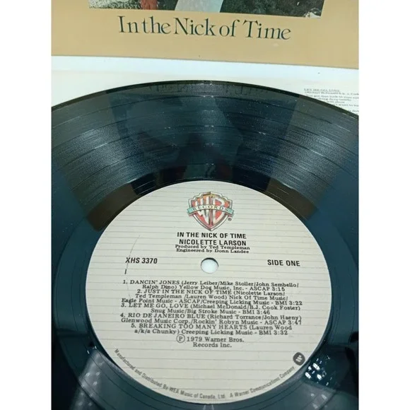 Lot of 2 Nicolette Larson Vinyl Record LP - Nicolette &In the Nick of Time VG+ - Picture 4 of 9